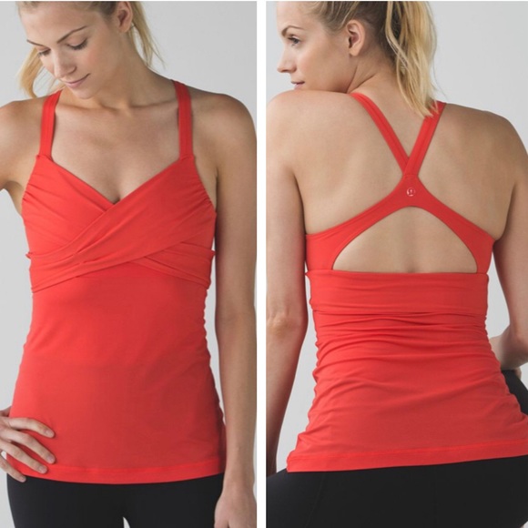 lululemon athletica Tops - LULULEMON WRAP IT UP TANK TOP ALARMING ORANGE 8